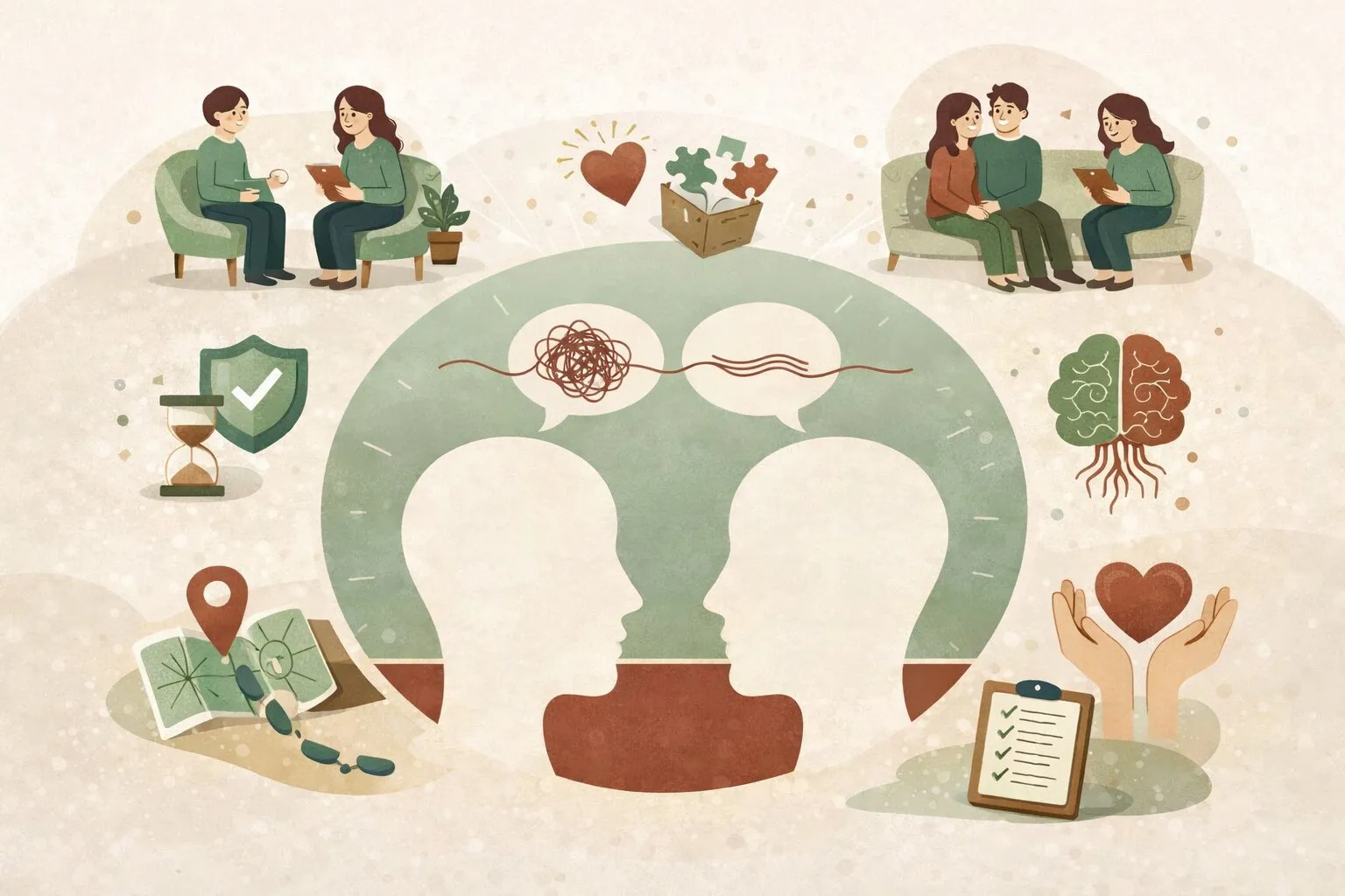 Illustrazione colloquio psicologico